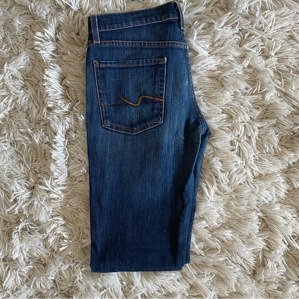 7 For All Mankind Deep Blue Skinny Jeans Size 27
